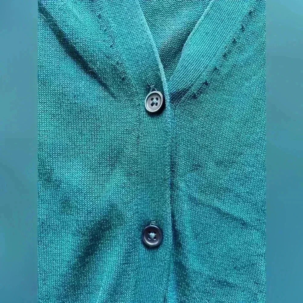 Uniqlo Lightweight Sheer Cardigan | Medium | Deep Green